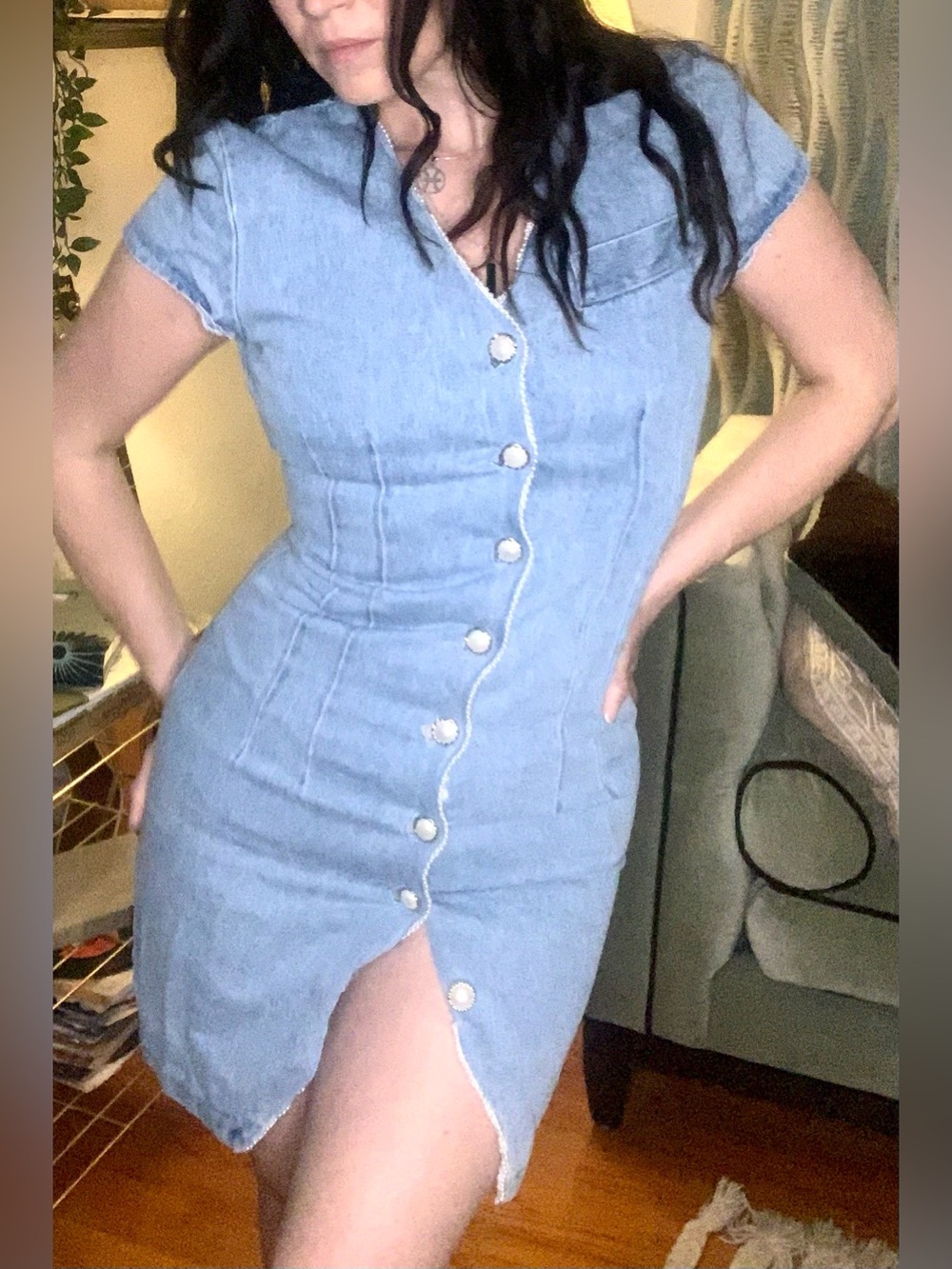 Vintage 90s Denim Mini Dress